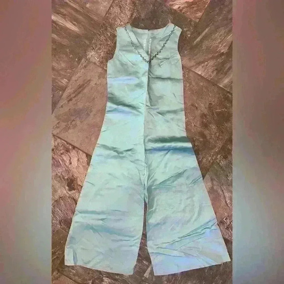 Vintage 1970’s Handmade Taffetta Jumpsuit - Picture 1 of 12